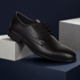 Pantofi barbati casual, negri, din piele naturala - 101TGNBOX
